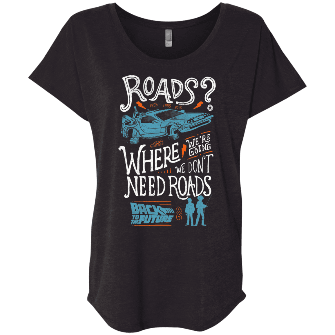 T-Shirts Vintage Black / X-Small Back to the Future Triblend Dolman Sleeve