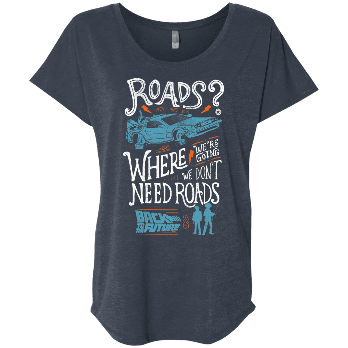 T-Shirts Vintage Navy / X-Small Back to the Future Triblend Dolman Sleeve