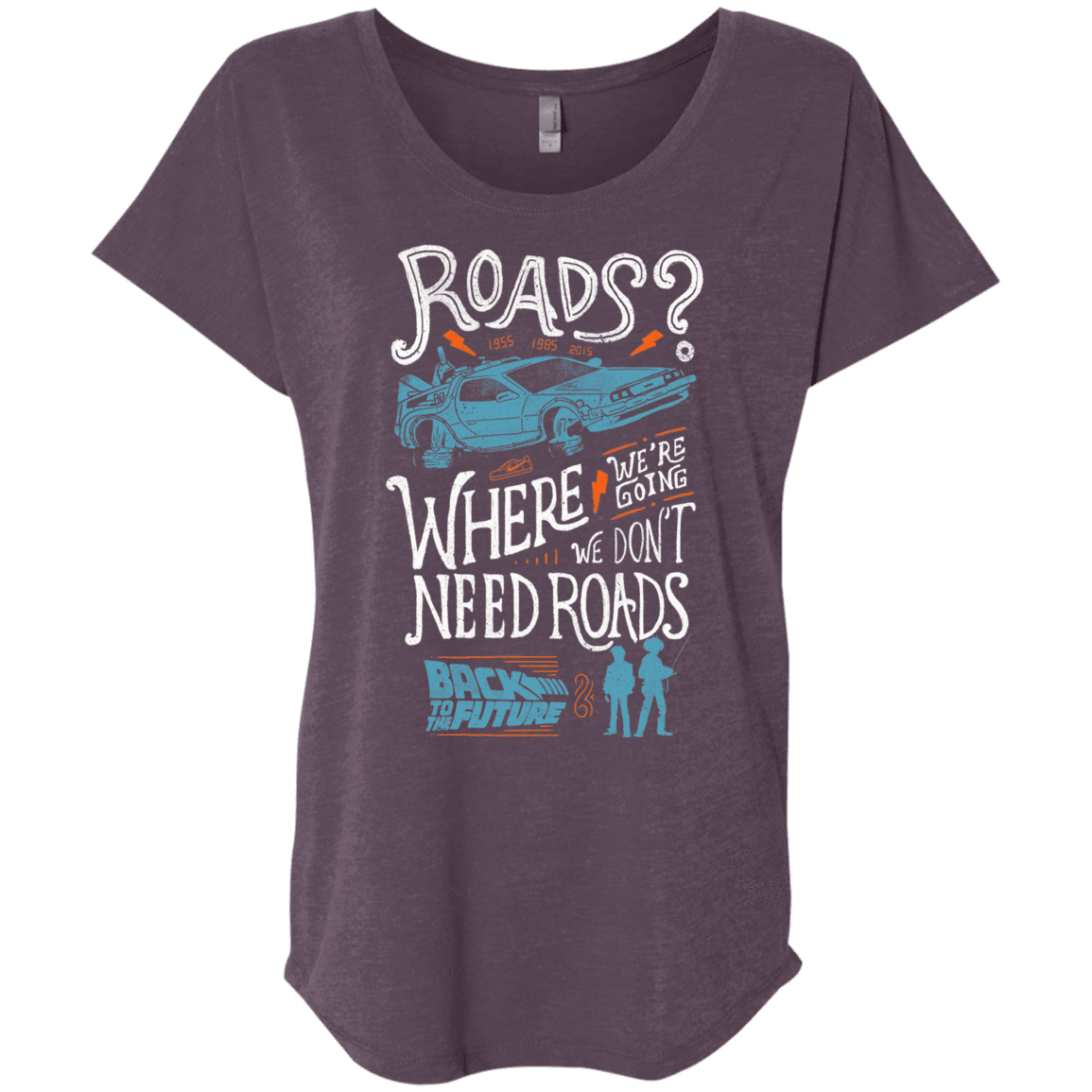 T-Shirts Vintage Purple / X-Small Back to the Future Triblend Dolman Sleeve