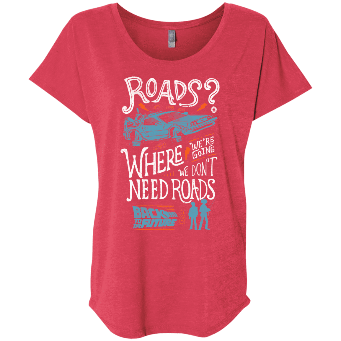 T-Shirts Vintage Red / X-Small Back to the Future Triblend Dolman Sleeve