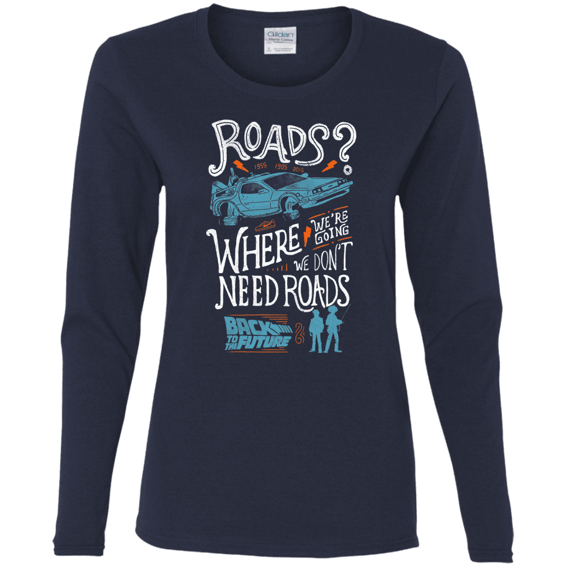 T-Shirts Navy / S Back to the Future Women's Long Sleeve T-Shirt