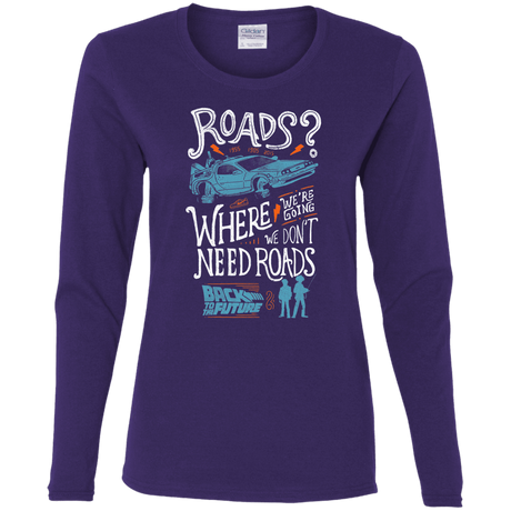 T-Shirts Purple / S Back to the Future Women's Long Sleeve T-Shirt