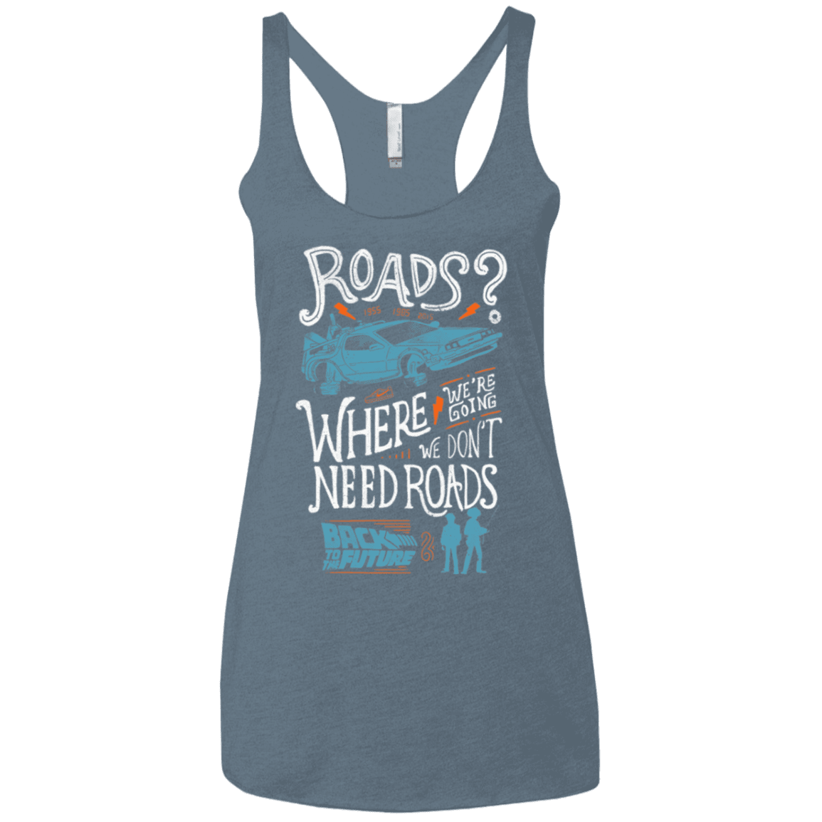 T-Shirts Indigo / X-Small Back to the Future Women's Triblend Racerback Tank