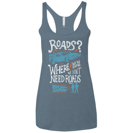 T-Shirts Indigo / X-Small Back to the Future Women's Triblend Racerback Tank