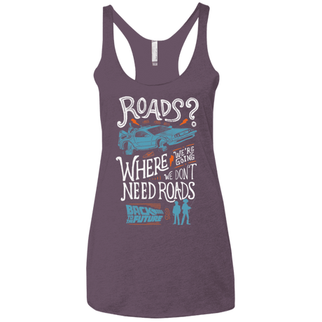 T-Shirts Vintage Purple / X-Small Back to the Future Women's Triblend Racerback Tank