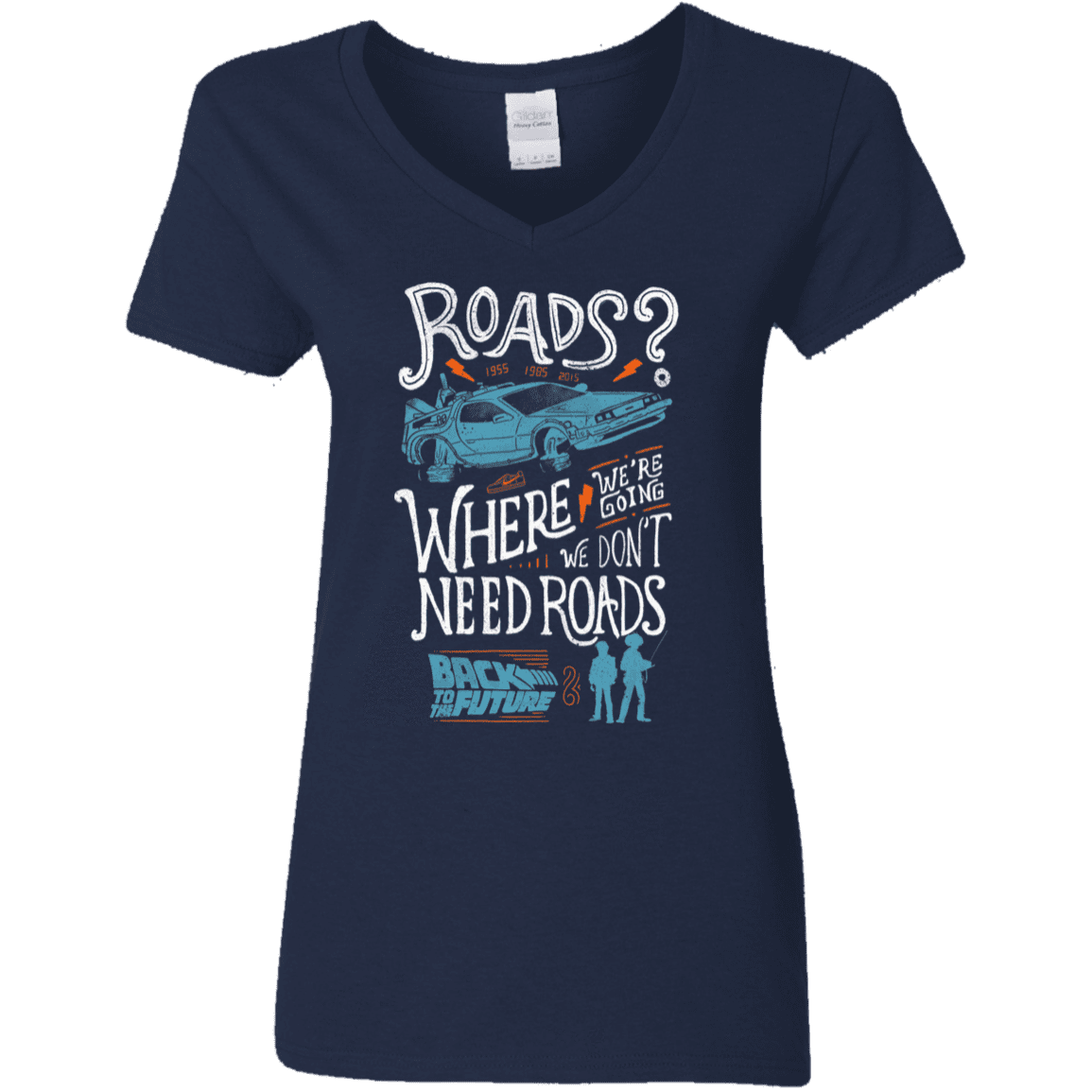 T-Shirts Navy / S Back to the Future Women's V-Neck T-Shirt