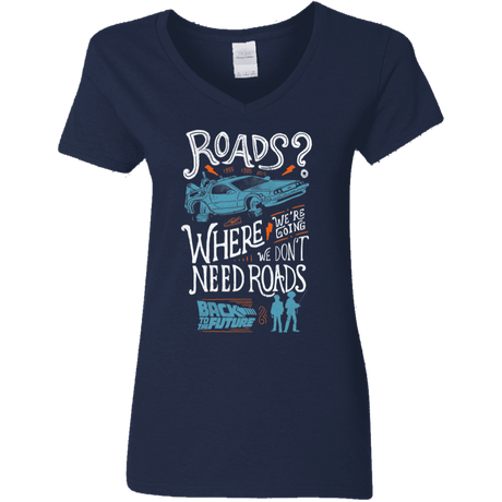 T-Shirts Navy / S Back to the Future Women's V-Neck T-Shirt