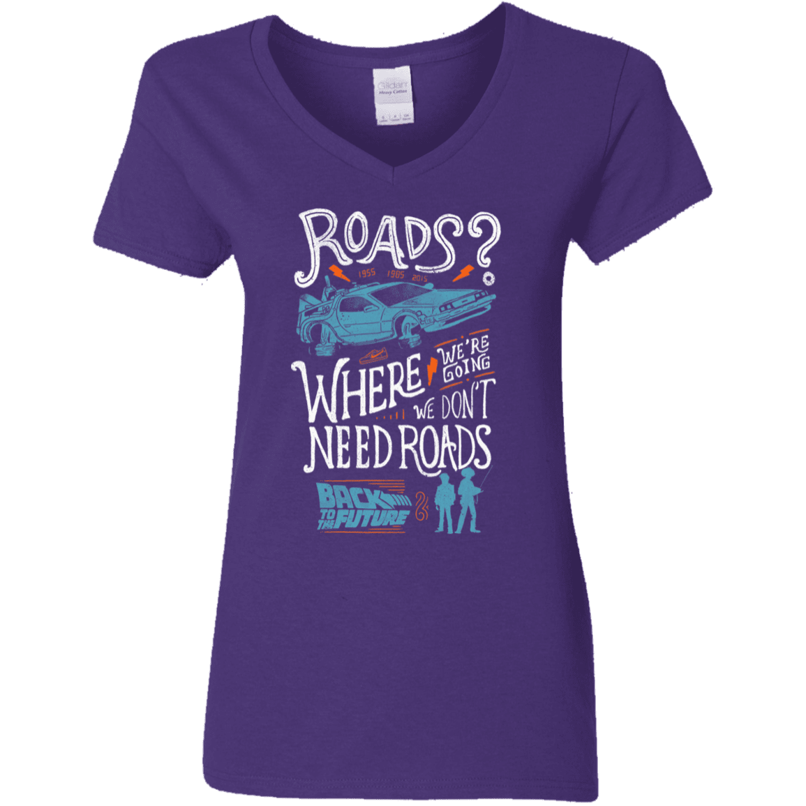 T-Shirts Purple / S Back to the Future Women's V-Neck T-Shirt