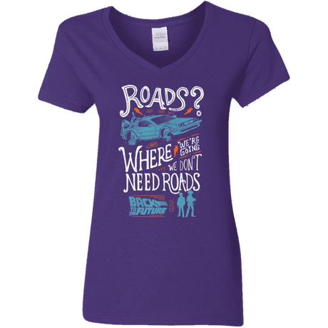 T-Shirts Purple / S Back to the Future Women's V-Neck T-Shirt