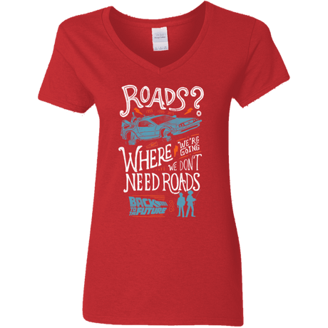 T-Shirts Red / S Back to the Future Women's V-Neck T-Shirt