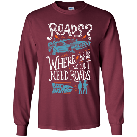 T-Shirts Maroon / YS Back to the Future Youth Long Sleeve T-Shirt