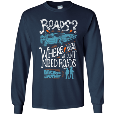T-Shirts Navy / YS Back to the Future Youth Long Sleeve T-Shirt