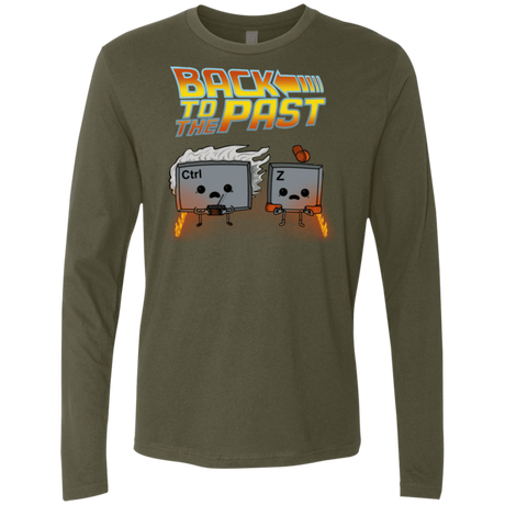 T-Shirts Military Green / Small Back To The Past Men's Premium Long Sleeve