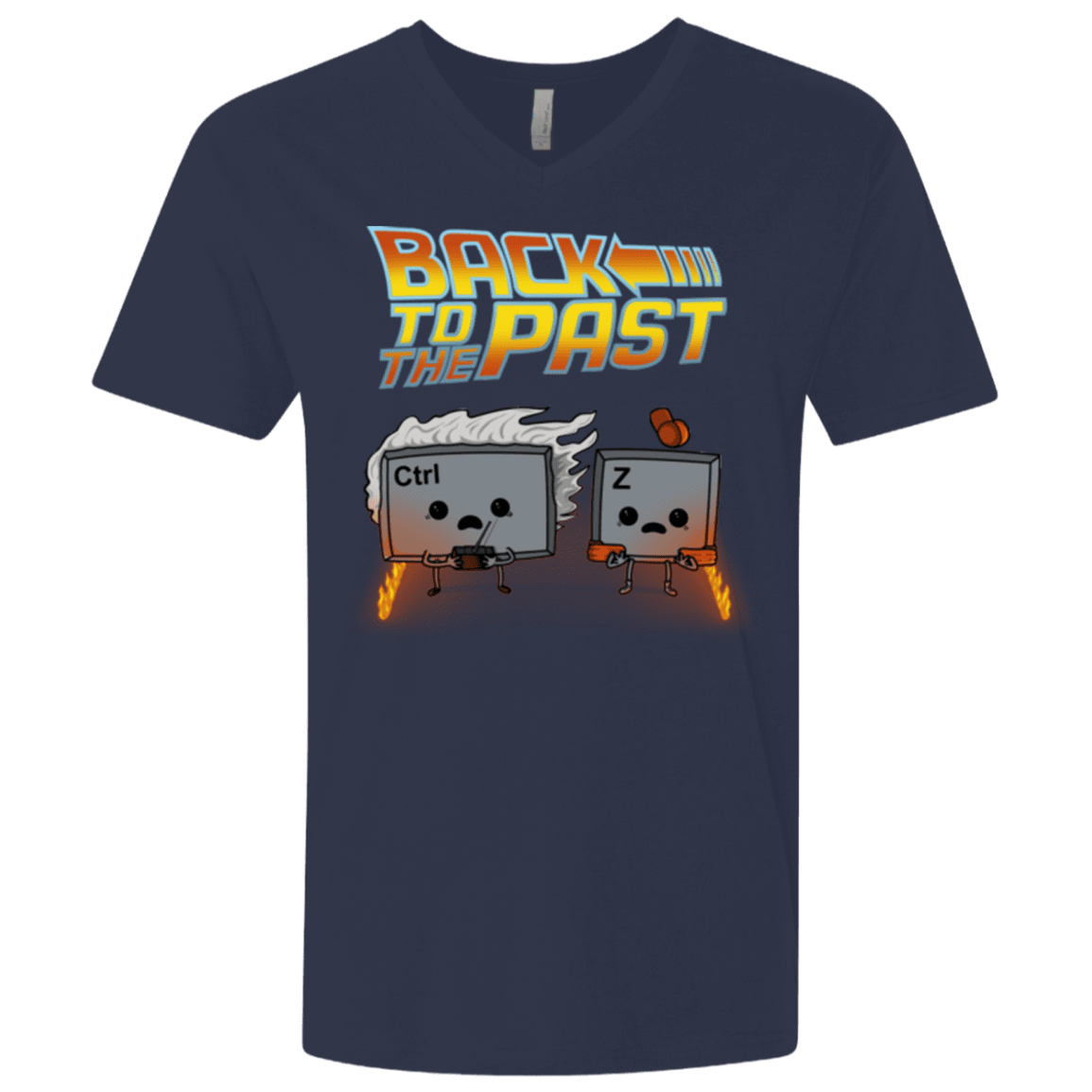 T-Shirts Midnight Navy / X-Small Back To The Past Men's Premium V-Neck