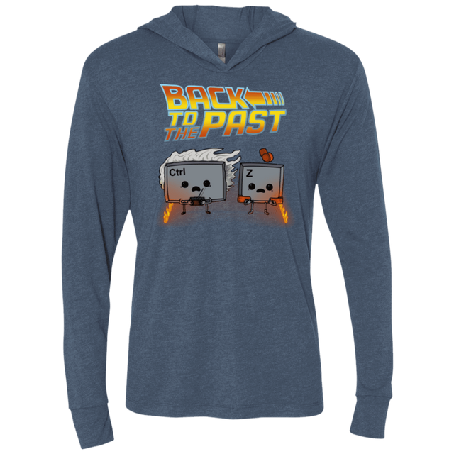 T-Shirts Indigo / X-Small Back To The Past Triblend Long Sleeve Hoodie Tee