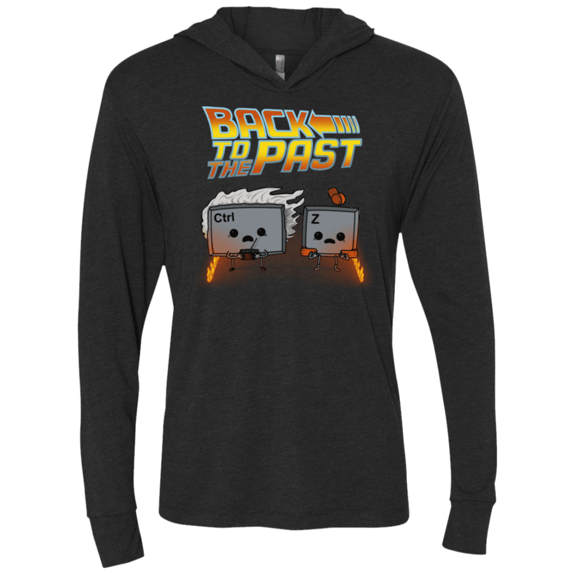 T-Shirts Vintage Black / X-Small Back To The Past Triblend Long Sleeve Hoodie Tee