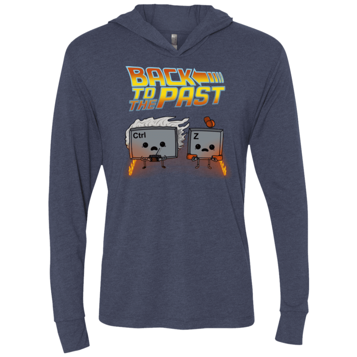 T-Shirts Vintage Navy / X-Small Back To The Past Triblend Long Sleeve Hoodie Tee