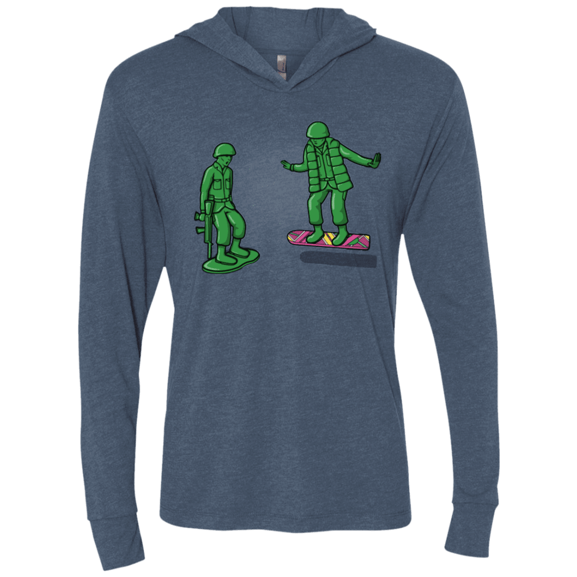 T-Shirts Indigo / X-Small Back Toy The Future Triblend Long Sleeve Hoodie Tee