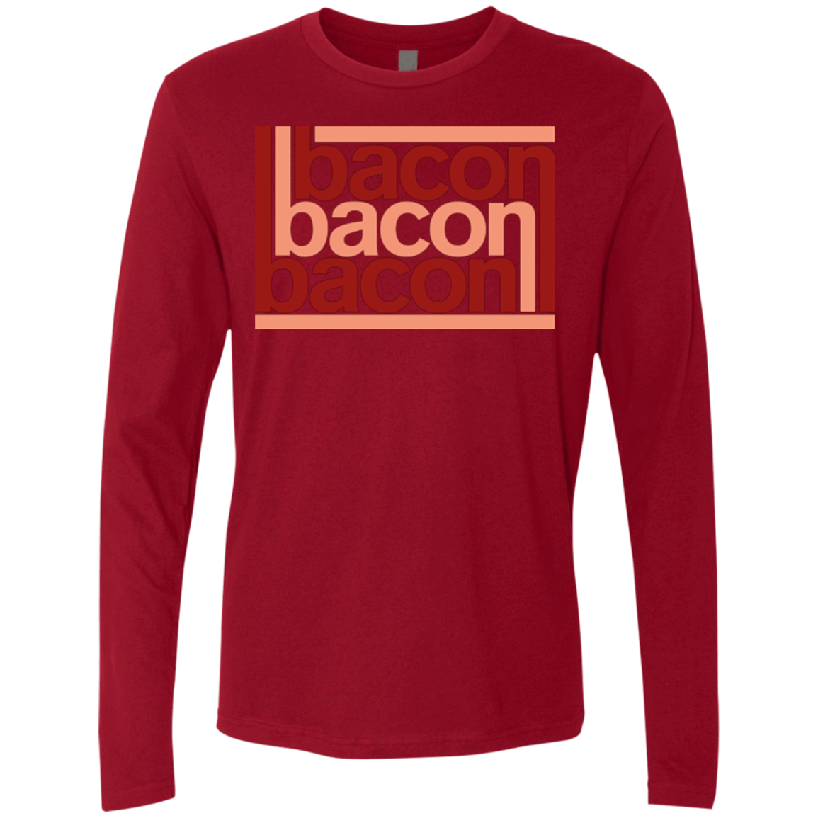 T-Shirts Cardinal / Small Bacon-Bacon-Bacon Men's Premium Long Sleeve