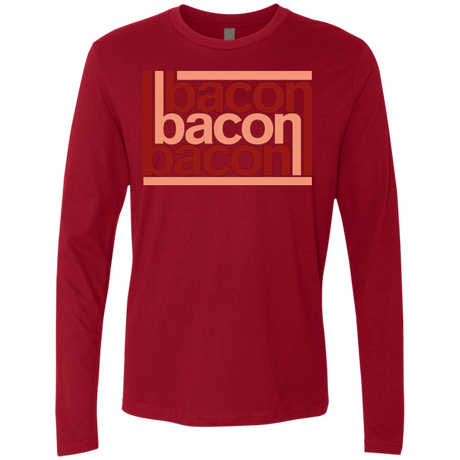 T-Shirts Cardinal / Small Bacon-Bacon-Bacon Men's Premium Long Sleeve