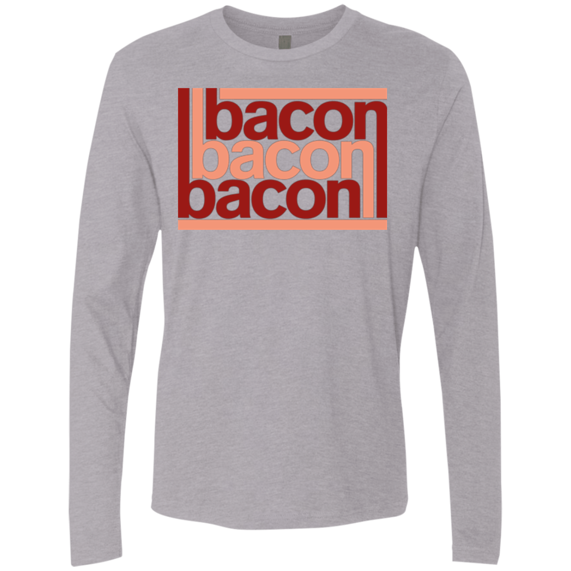 T-Shirts Heather Grey / Small Bacon-Bacon-Bacon Men's Premium Long Sleeve
