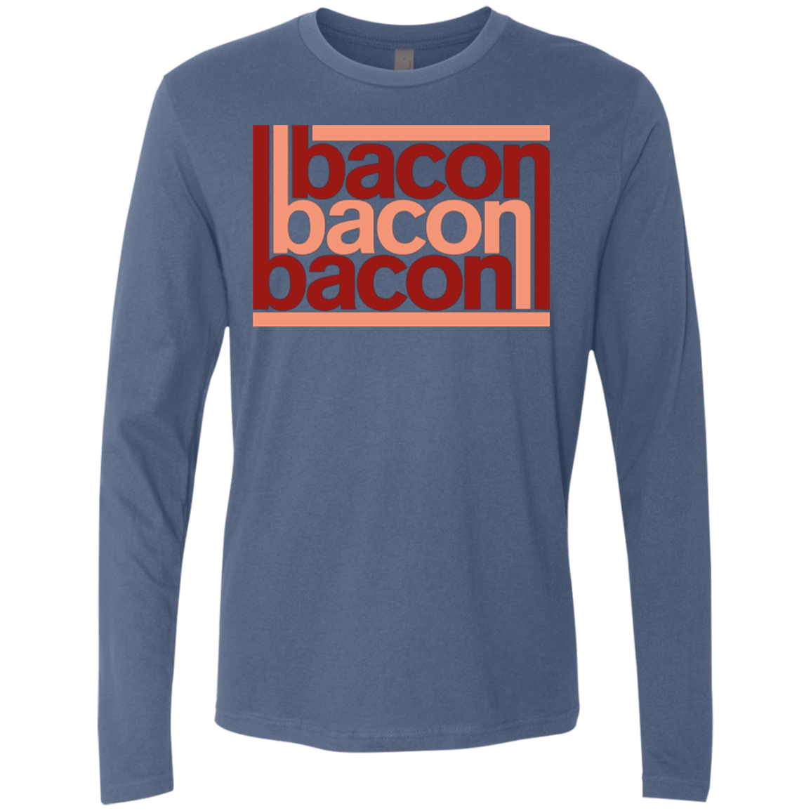 T-Shirts Indigo / Small Bacon-Bacon-Bacon Men's Premium Long Sleeve