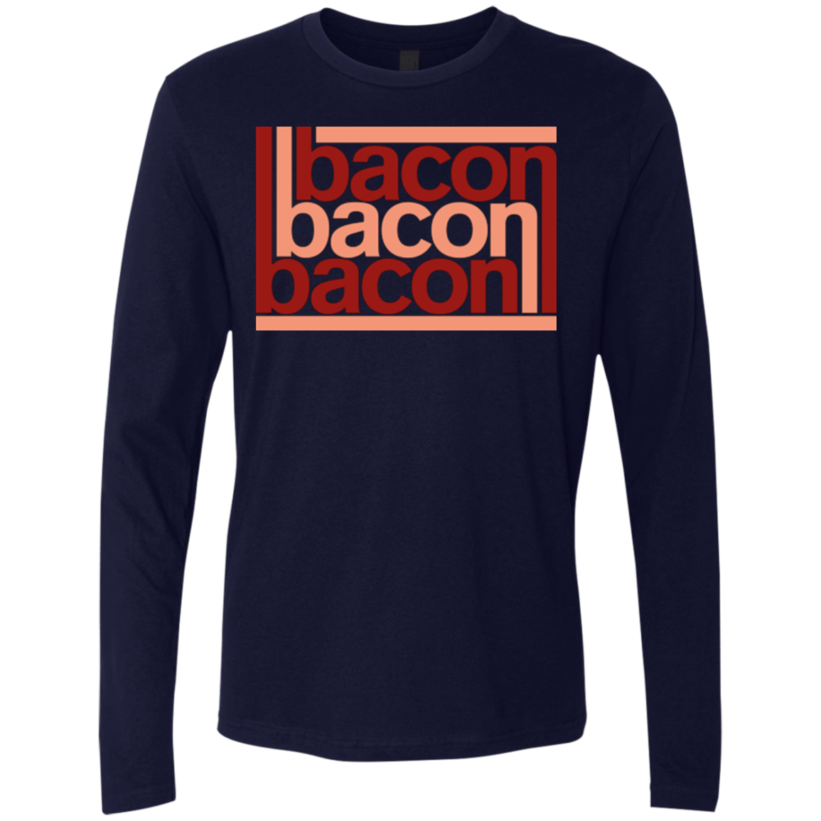 T-Shirts Midnight Navy / Small Bacon-Bacon-Bacon Men's Premium Long Sleeve