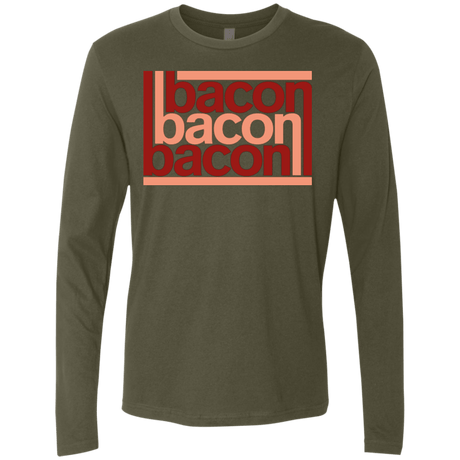 T-Shirts Military Green / Small Bacon-Bacon-Bacon Men's Premium Long Sleeve