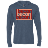 T-Shirts Indigo / X-Small Bacon-Bacon-Bacon Triblend Long Sleeve Hoodie Tee