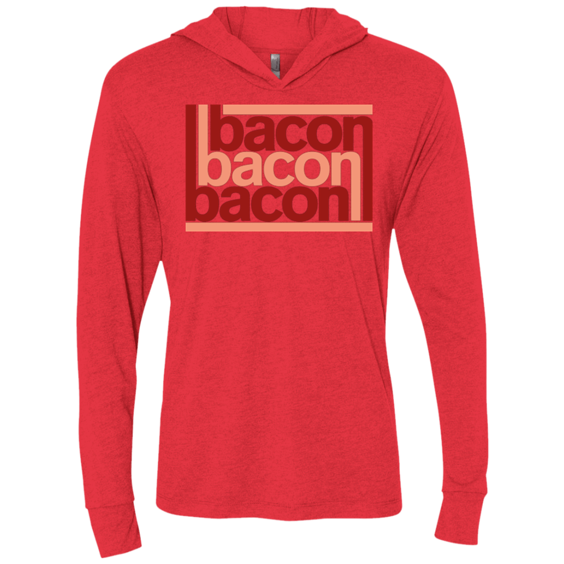T-Shirts Vintage Red / X-Small Bacon-Bacon-Bacon Triblend Long Sleeve Hoodie Tee