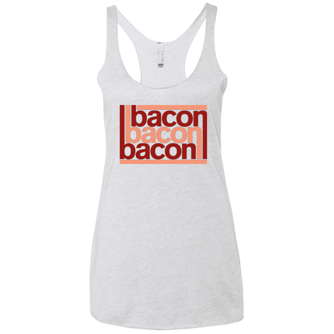 T-Shirts Heather White / X-Small Bacon-Bacon-Bacon Women's Triblend Racerback Tank
