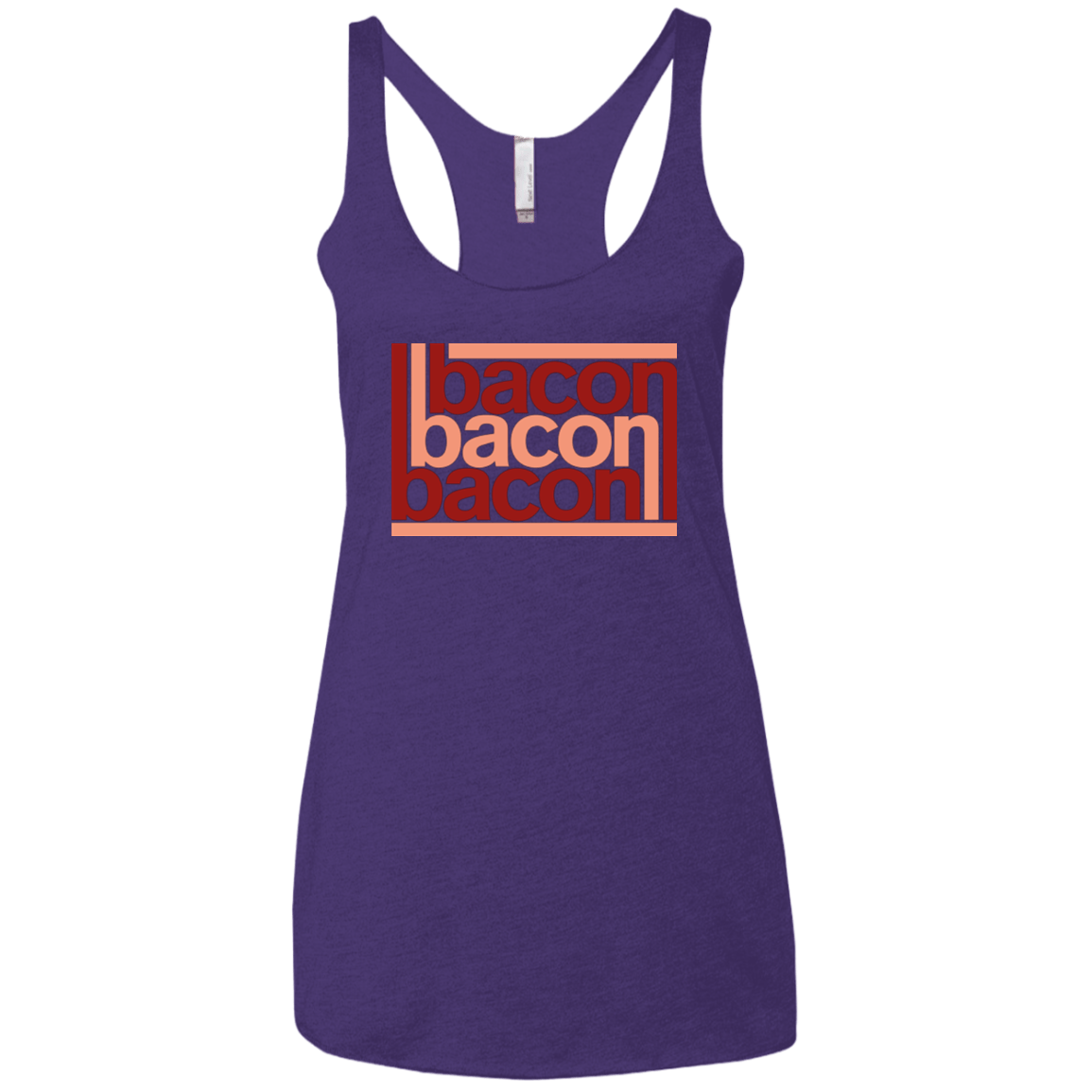 T-Shirts Purple / X-Small Bacon-Bacon-Bacon Women's Triblend Racerback Tank