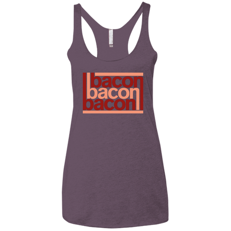 T-Shirts Vintage Purple / X-Small Bacon-Bacon-Bacon Women's Triblend Racerback Tank