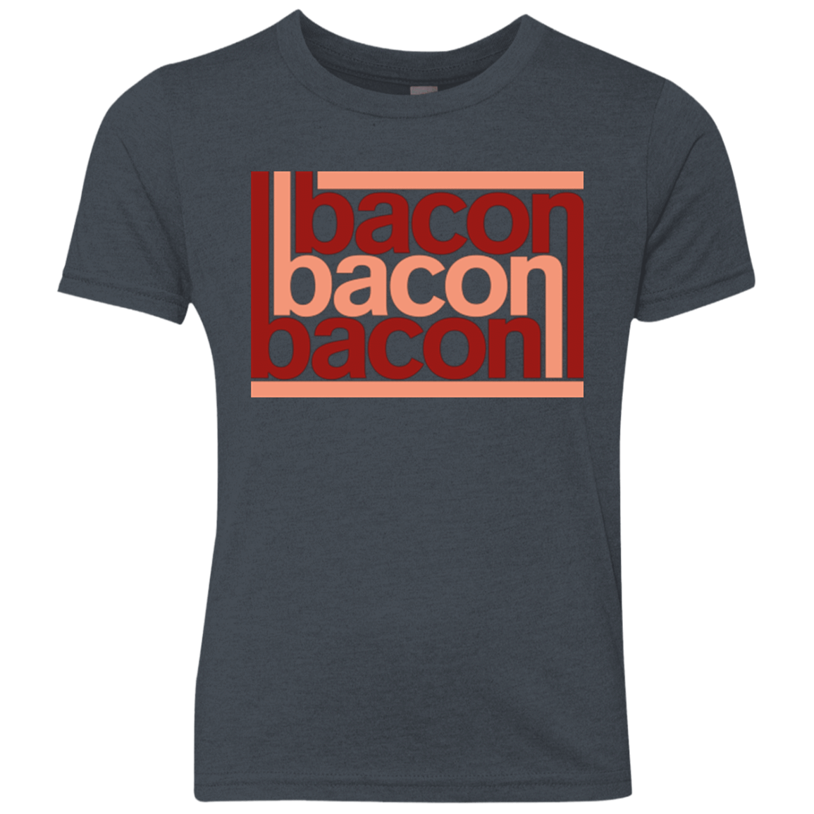 T-Shirts Vintage Navy / YXS Bacon-Bacon-Bacon Youth Triblend T-Shirt