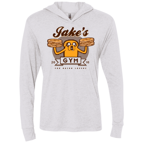 T-Shirts Heather White / X-Small Bacon lovers gym Triblend Long Sleeve Hoodie Tee