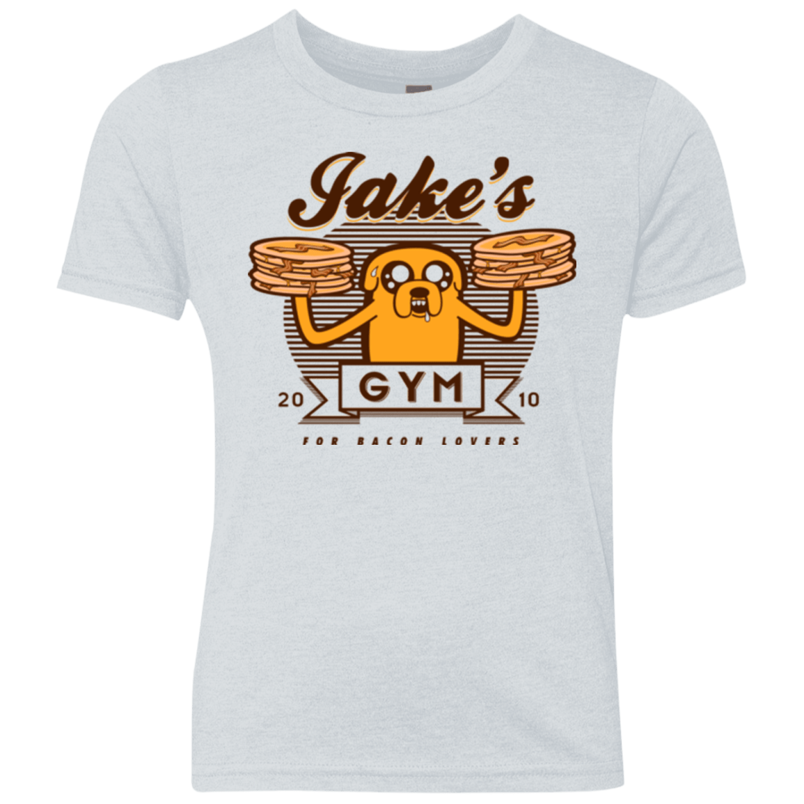 T-Shirts Heather White / YXS Bacon lovers gym Youth Triblend T-Shirt