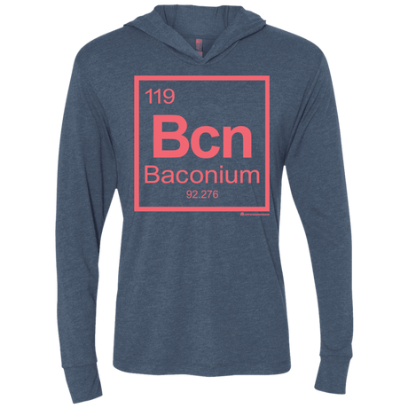 T-Shirts Indigo / X-Small Baconium Triblend Long Sleeve Hoodie Tee