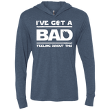 T-Shirts Indigo / X-Small Bad Feeling Triblend Long Sleeve Hoodie Tee