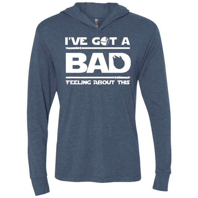 T-Shirts Indigo / X-Small Bad Feeling Triblend Long Sleeve Hoodie Tee