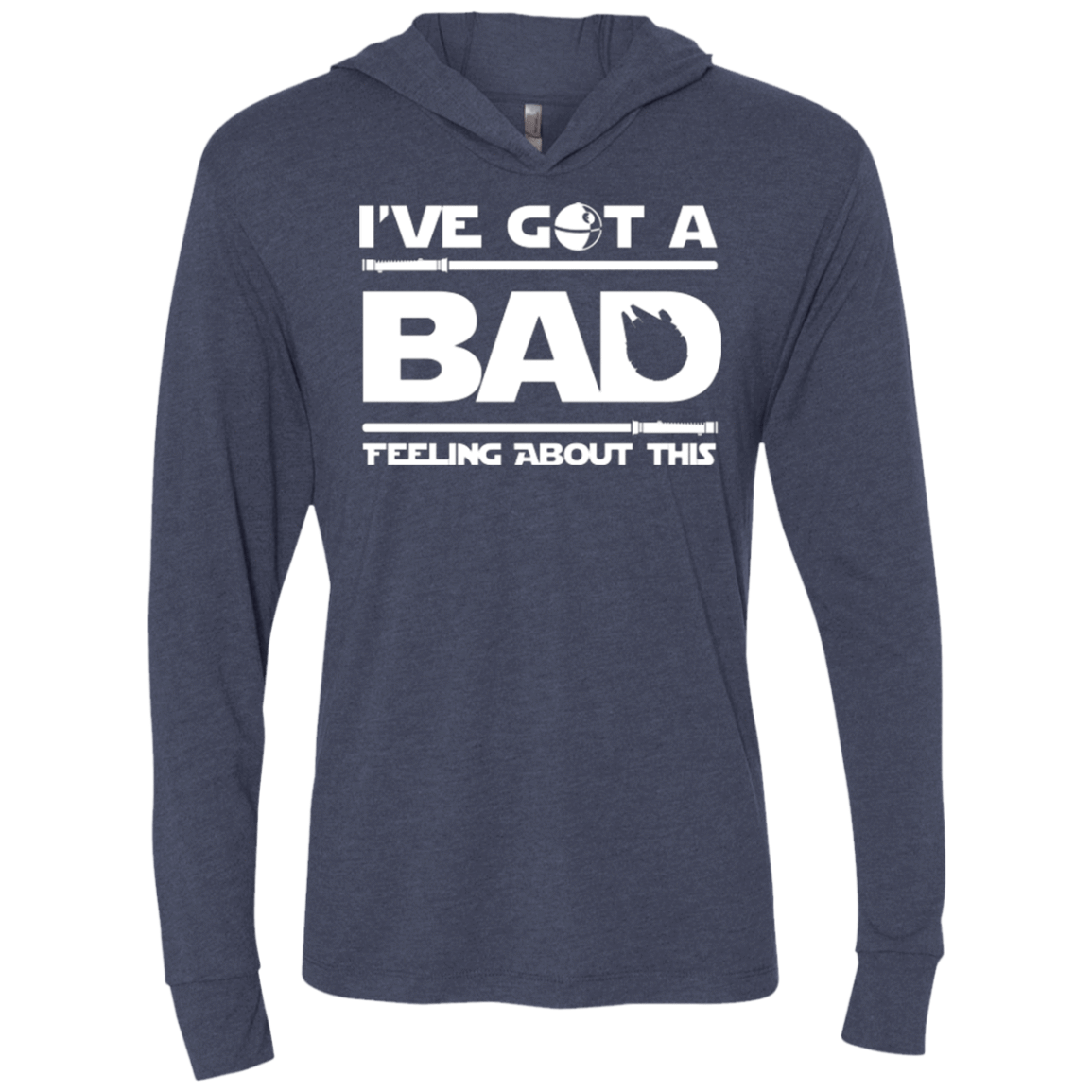 T-Shirts Vintage Navy / X-Small Bad Feeling Triblend Long Sleeve Hoodie Tee
