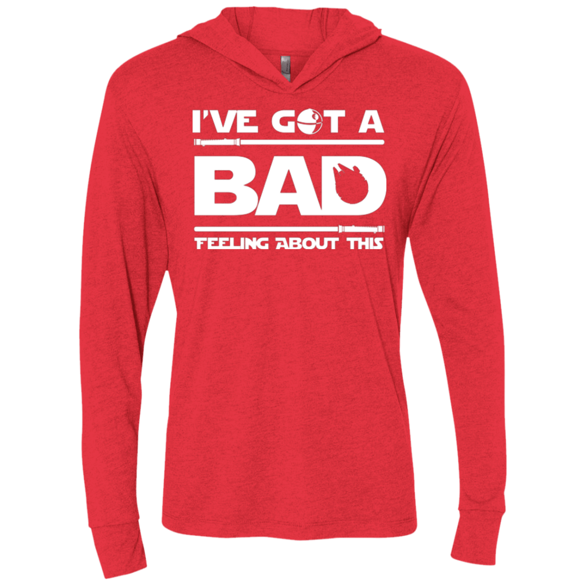 T-Shirts Vintage Red / X-Small Bad Feeling Triblend Long Sleeve Hoodie Tee