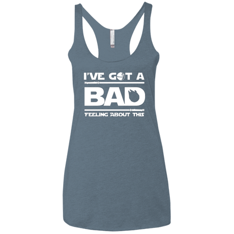 T-Shirts Indigo / X-Small Bad Feeling Women's Triblend Racerback Tank