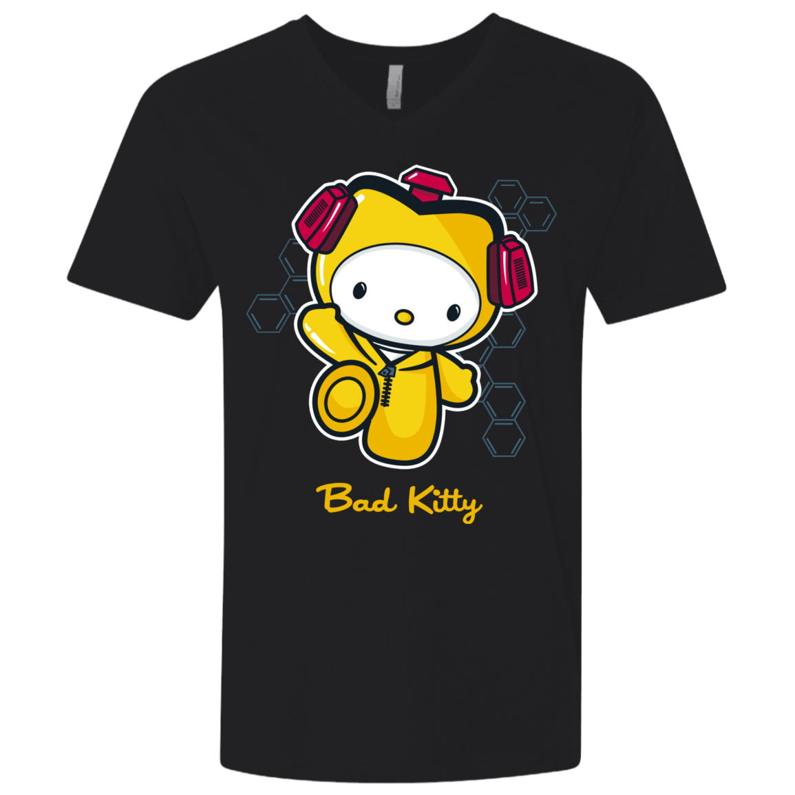 T-Shirts Black / X-Small Bad Kitty Men's Premium V-Neck