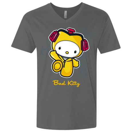 T-Shirts Heavy Metal / X-Small Bad Kitty Men's Premium V-Neck