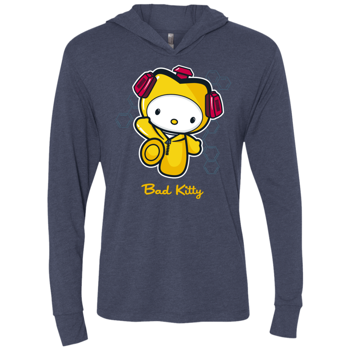 T-Shirts Vintage Navy / X-Small Bad Kitty Triblend Long Sleeve Hoodie Tee