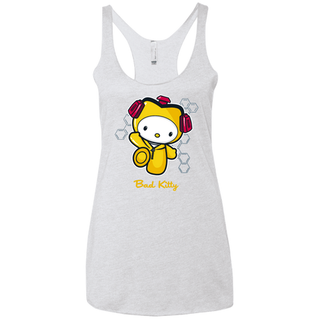 T-Shirts Heather White / X-Small Bad Kitty Women's Triblend Racerback Tank