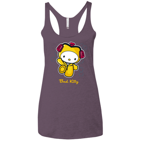 T-Shirts Vintage Purple / X-Small Bad Kitty Women's Triblend Racerback Tank