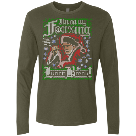 T-Shirts Military Green / Small Bad Santa Ugly sweater Men's Premium Long Sleeve