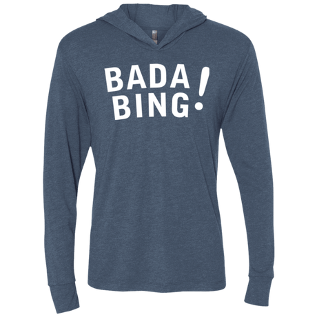T-Shirts Indigo / X-Small Bada bing Triblend Long Sleeve Hoodie Tee