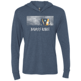 T-Shirts Indigo / X-Small BADASS ROBOT Triblend Long Sleeve Hoodie Tee